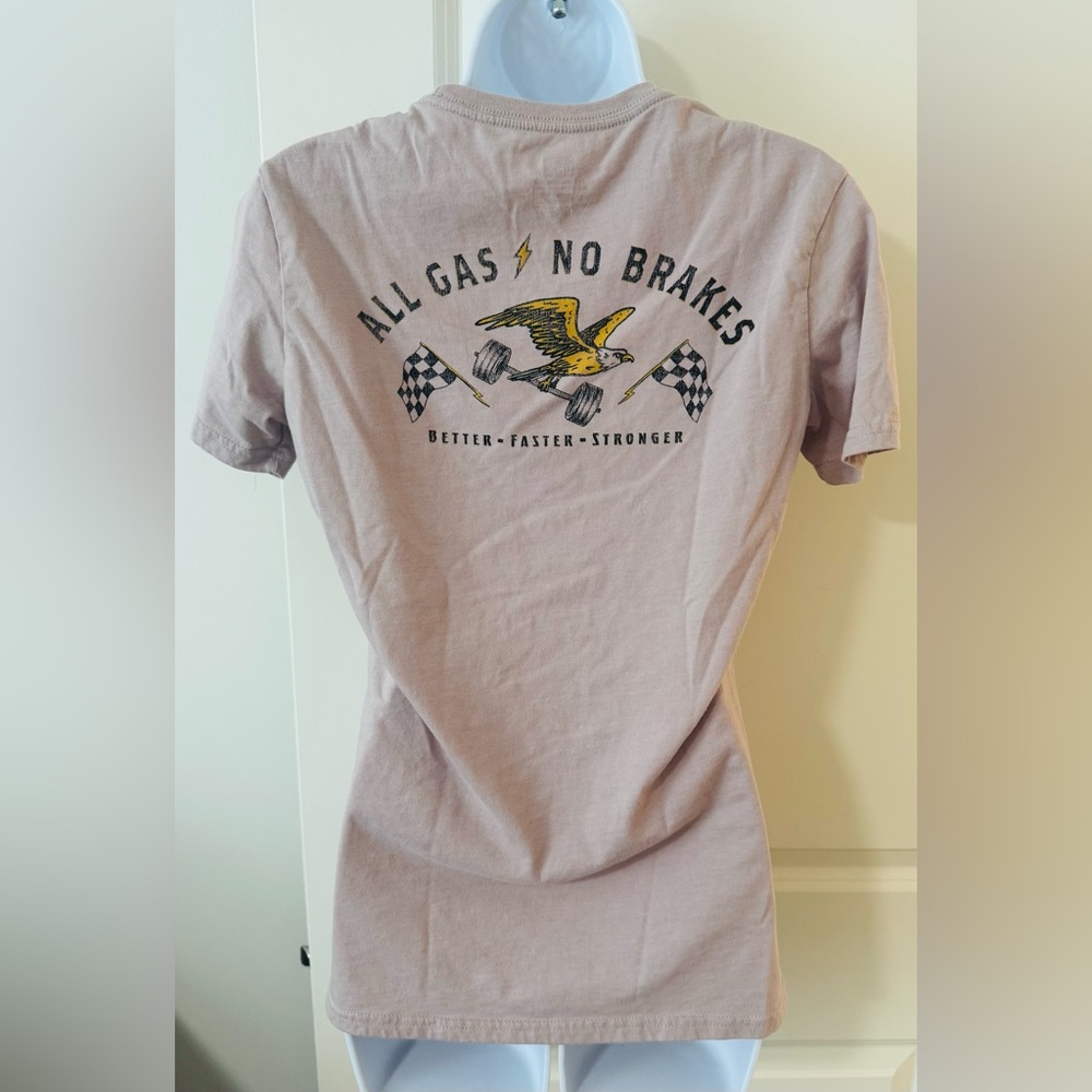 Women's Short Sleeve Tee - All Gas No Brakes - Pink